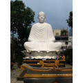 Professional factory carved sitting large white maitreya statue stone buddha sculpture